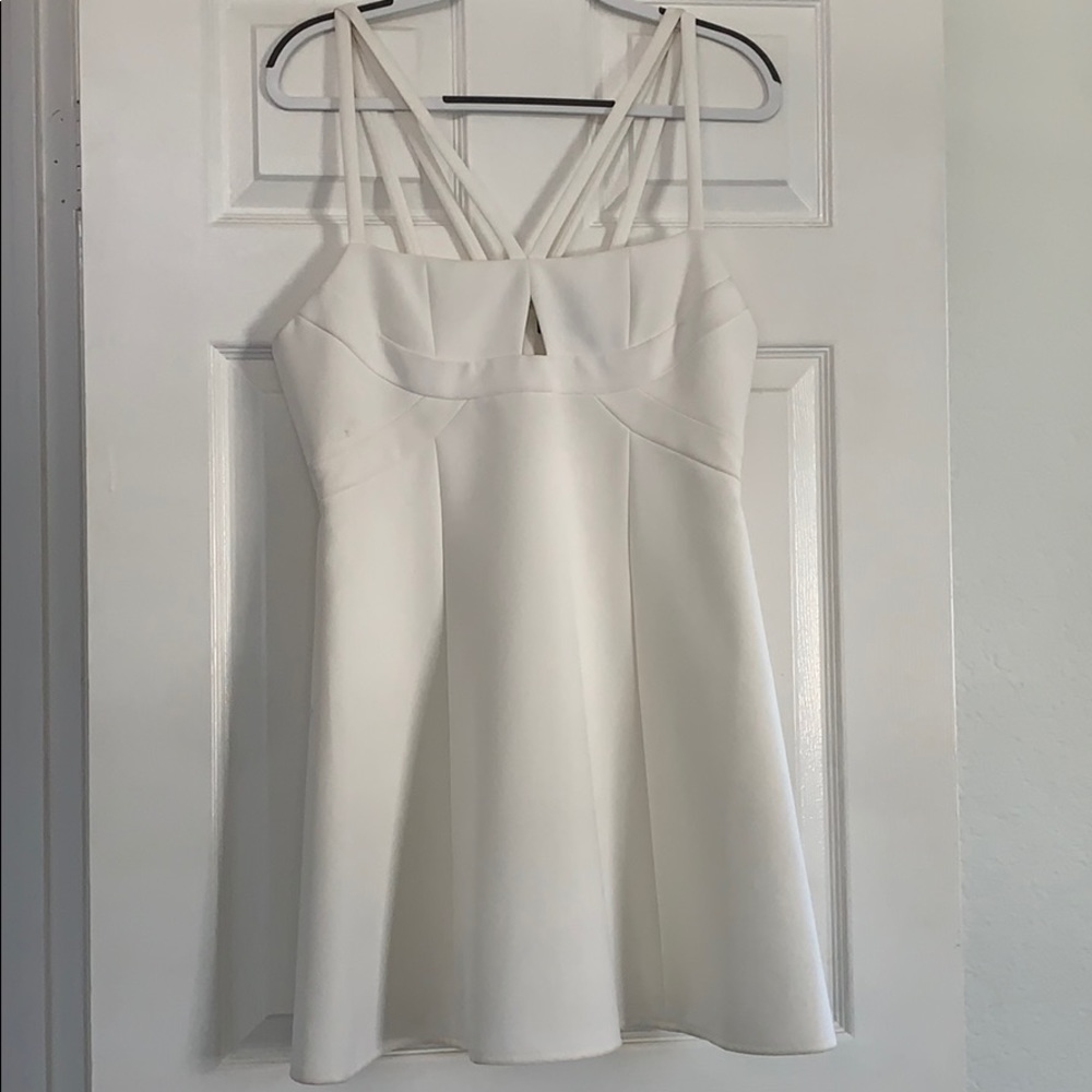 White BCBG cut out mini dress!